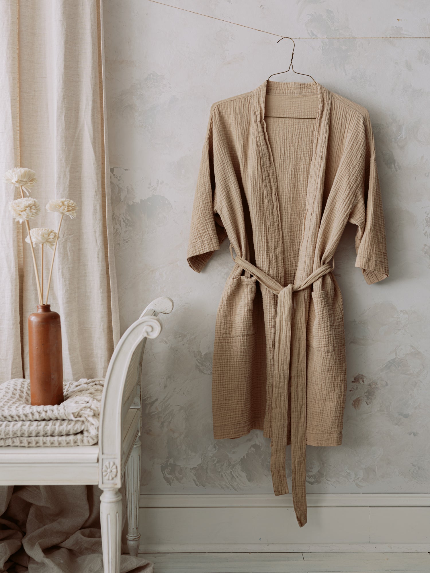 The Madeleine Crinkle-Crêpe Cotton Robe